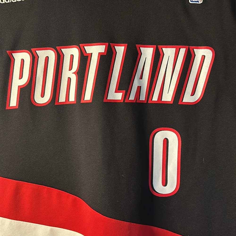 Adidas Portland Trailblazers Lillard 0 basketball jersey size Men Medium EC - Picture 4 of 7